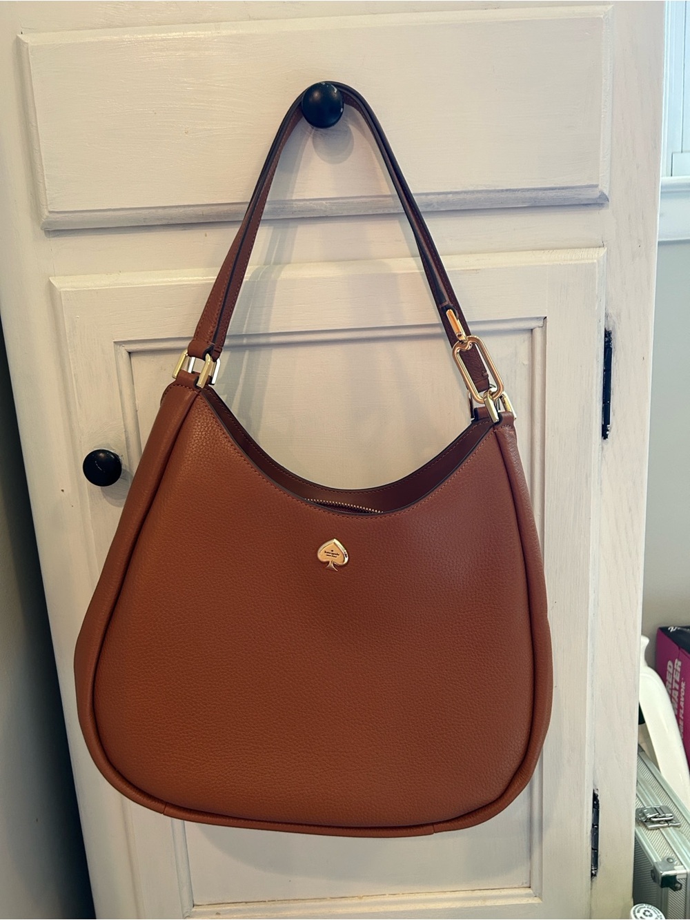 kate spade Brown Pebbled Leather Shoulder Hobo - Picture 6 of 13